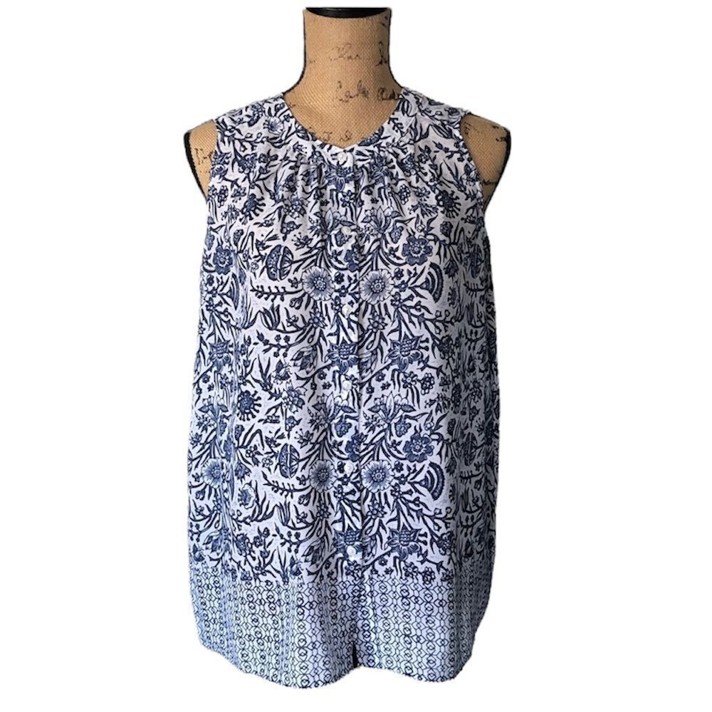 Liz Claiborne Blue Floral Blouse